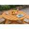 Gardenised Outdoor Round Picnic Table with Bench, 8-Person, Stained Wood QI003903.ST - alternate 4